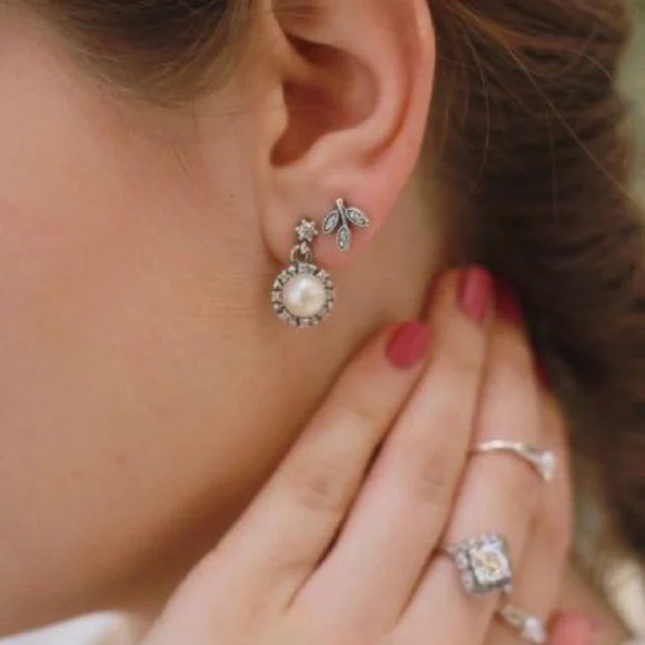 Pandora Freshwater Pearl drop Swarovski Everlasting Grace Earrings White Pearl - Picture 6 of 6